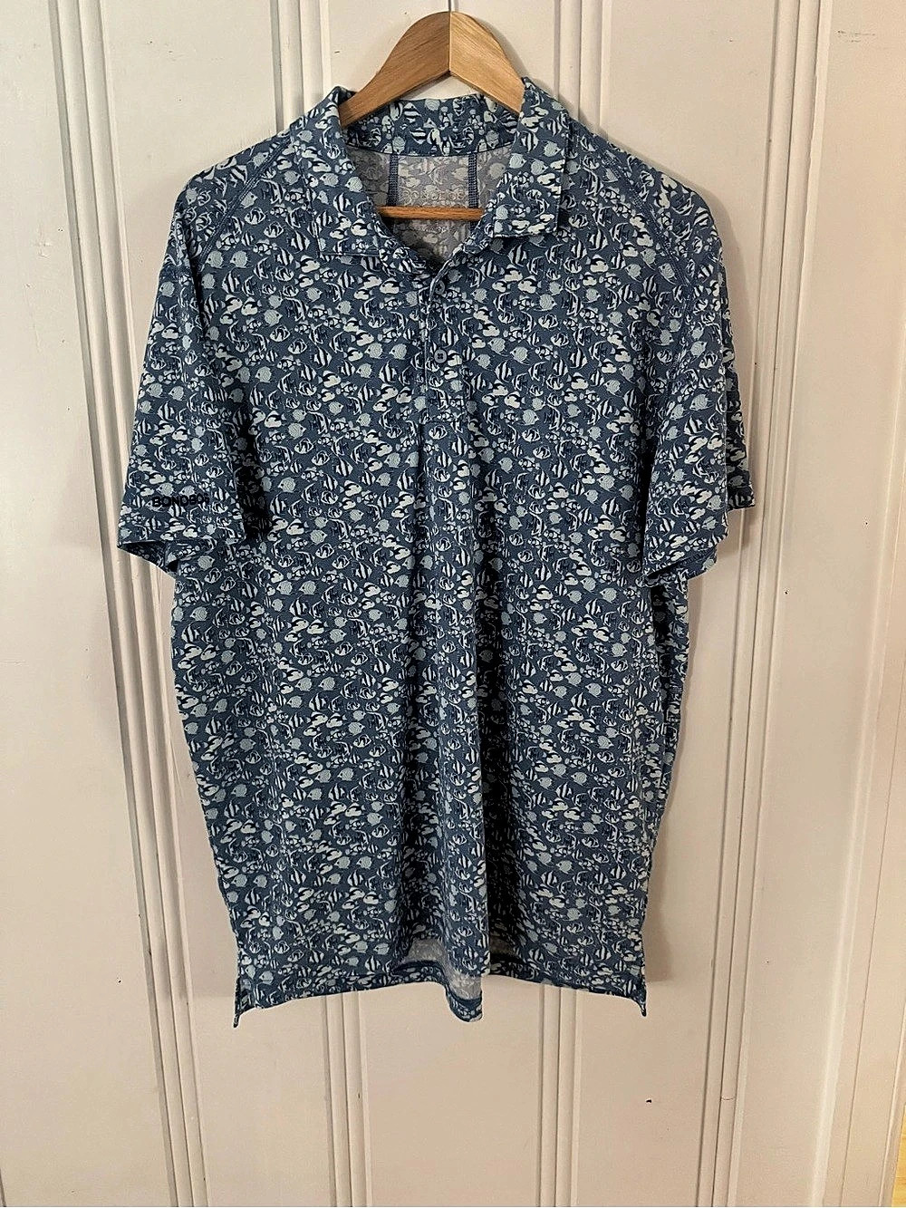 Bonobos Short Sleeve Polo in Blue & White